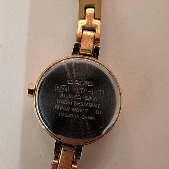 Casio Women's Gold-Tone Dress Watch with Black Dial - Picture 3 of 4